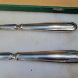 Art Deco salad cutlery in silver-plated metal and horn