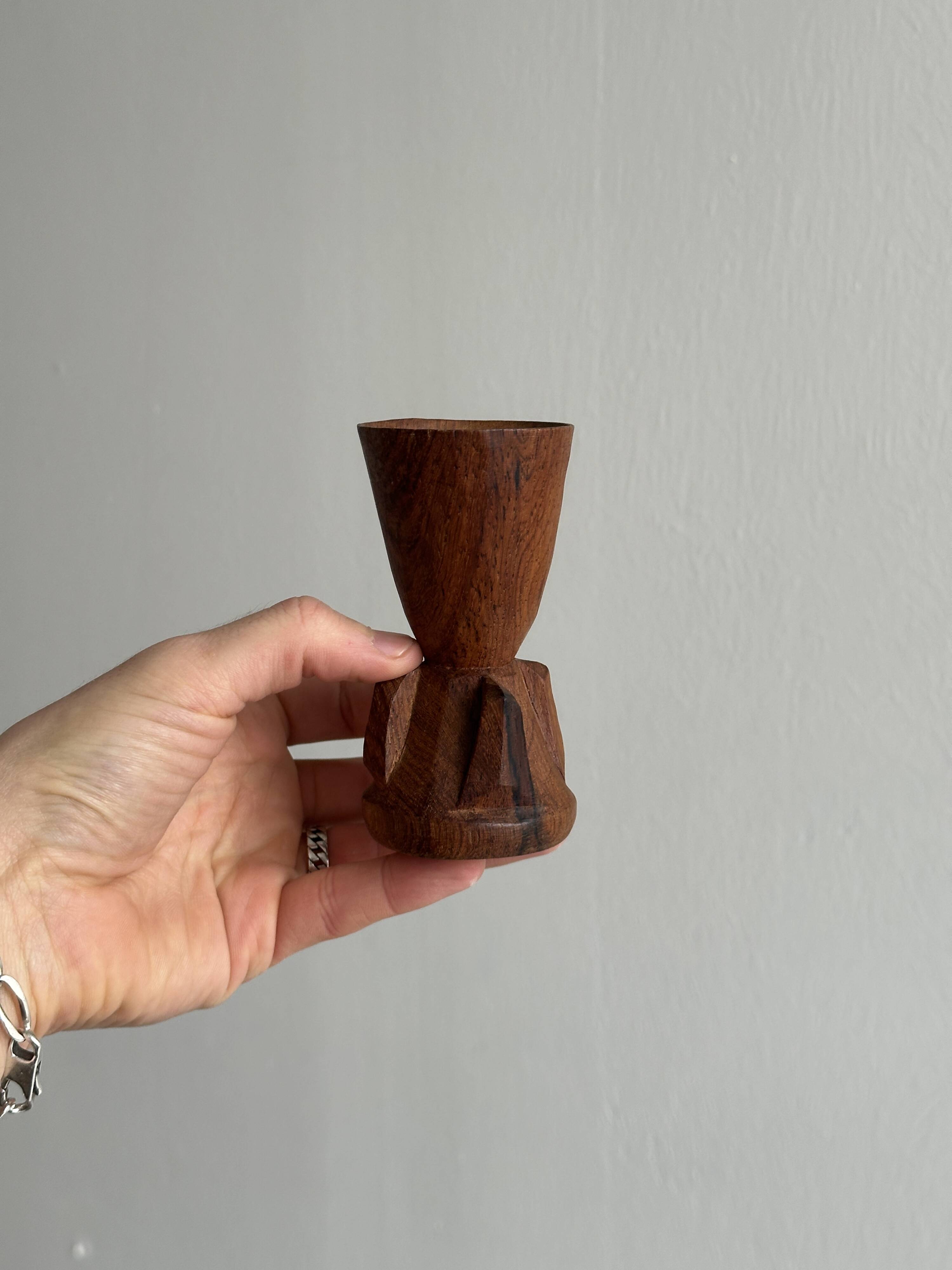 Pair of wooden egg cups