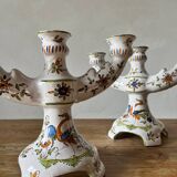 Moustiers earthenware candlesticks