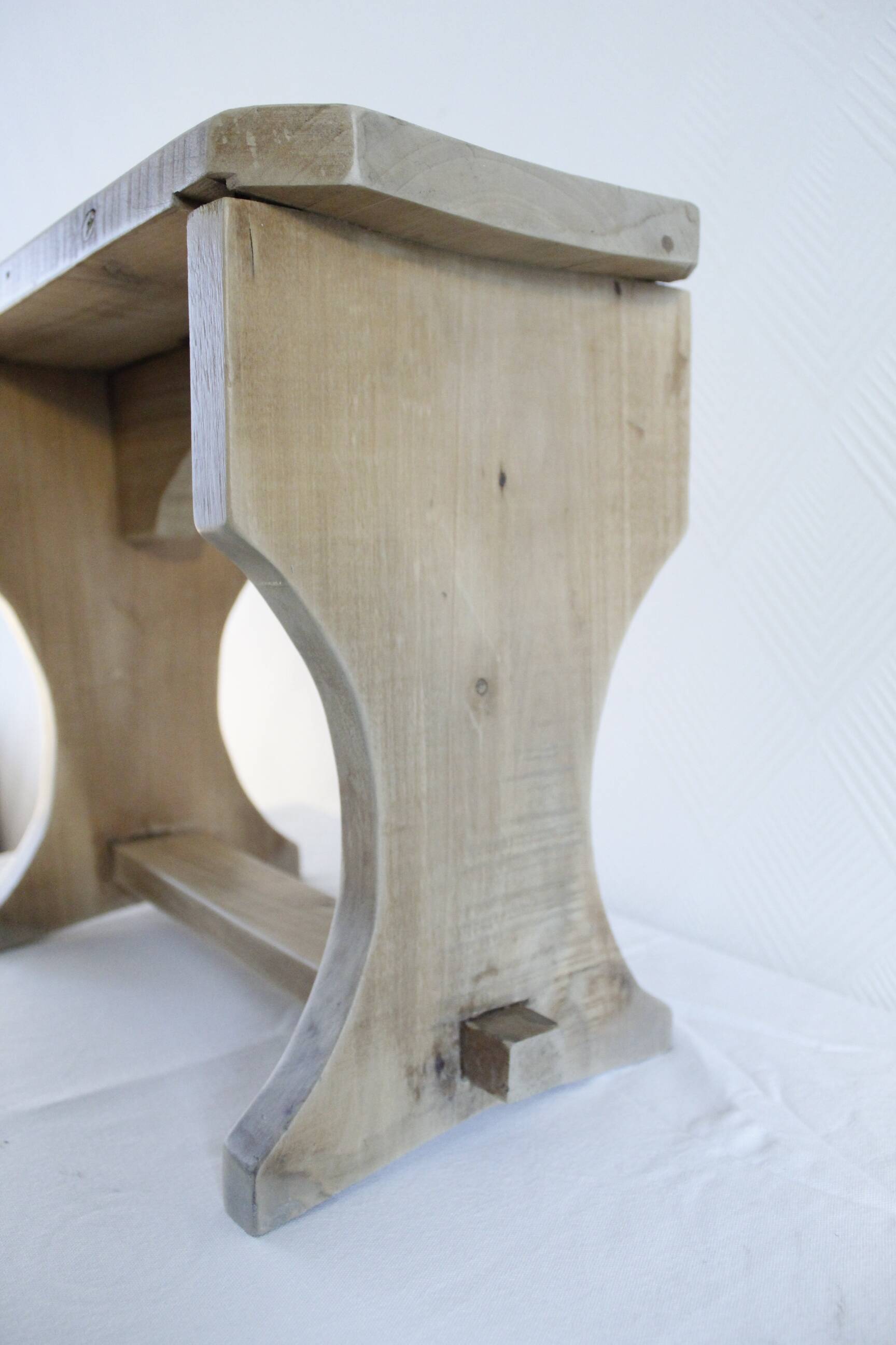 Small renovated solid wood bench