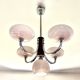 Art Deco lustre with pink glass, wood, and chrome from the 1930s.