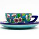 Cup and saucer "apple blossom" D188, Longwy enamels, 1930