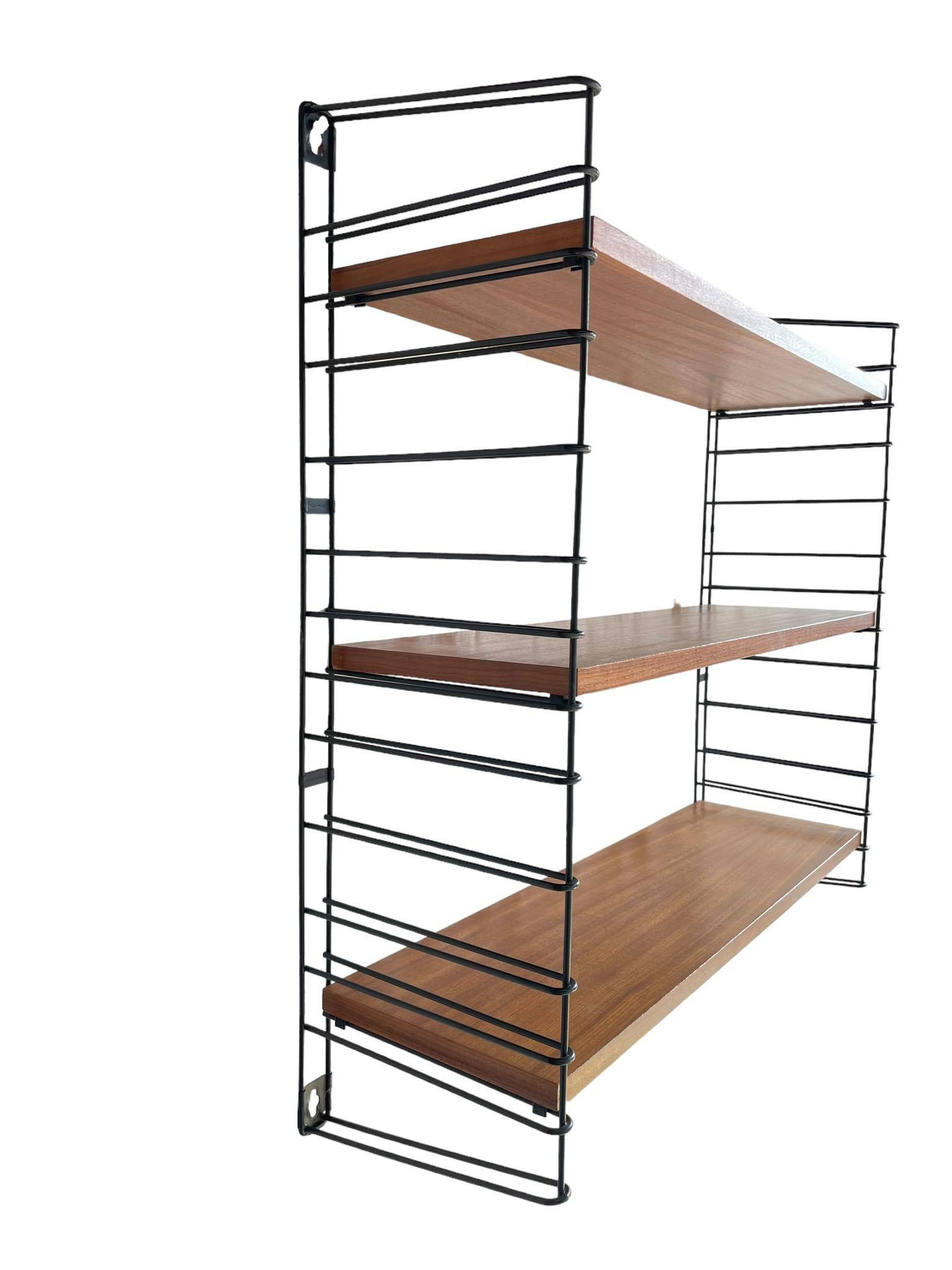 Scandinavian modular shelf Tomado Holland design metal and wood vintage 50's 60's