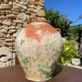 Ancient terracotta pottery jar from the 19th century.