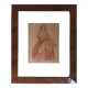 Félix BARRIAS 1822-1907. Woman standing. Red chalk.