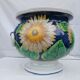Very large painted ceramic plant pot - sunflower design