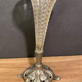 Cone vase, cut crystal bouquet (most certainly baccarat, saint louis ...)