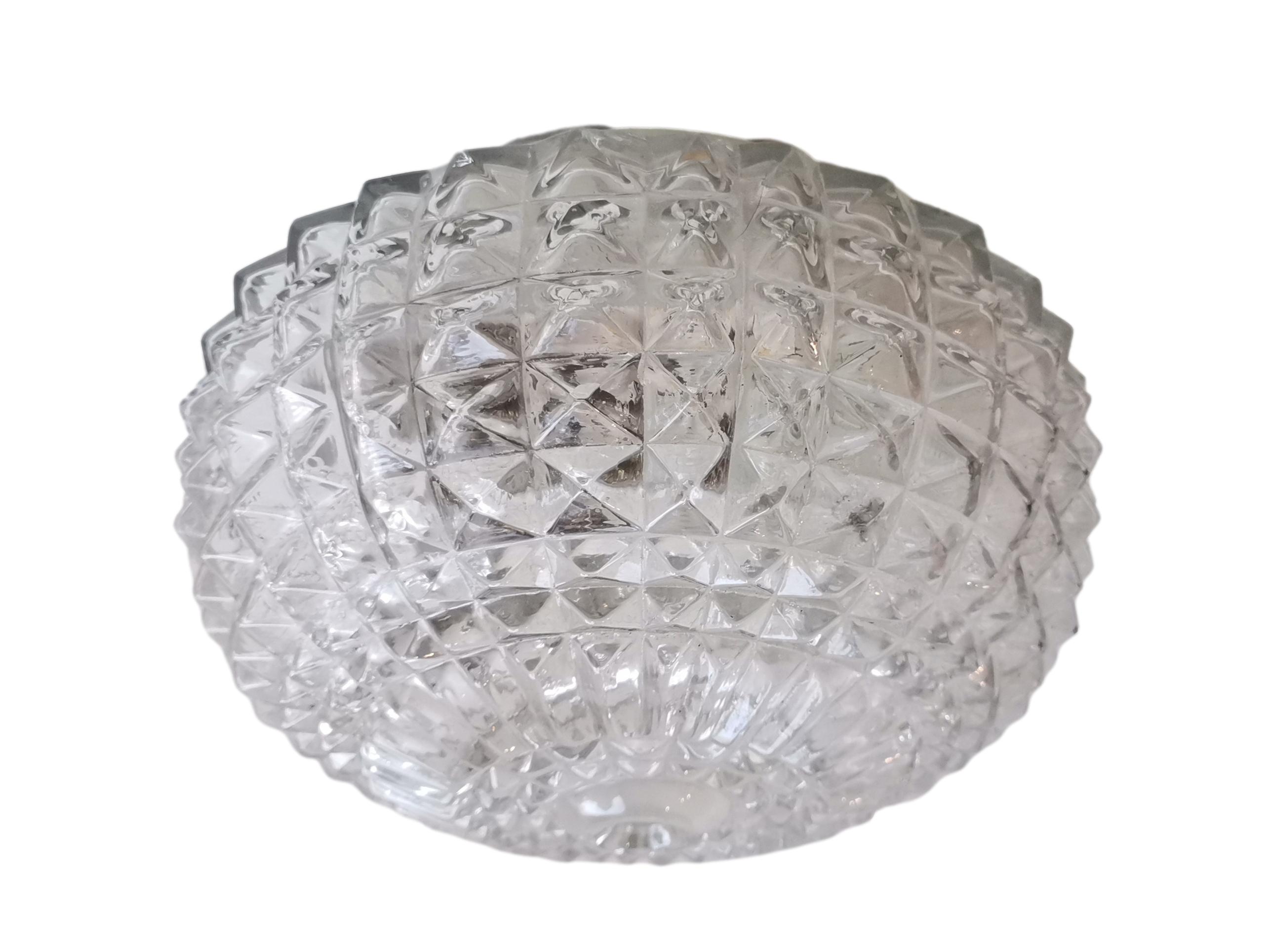 Scandinavian style round clear glass flush mount ceiling or wall lamp