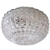 Scandinavian style round clear glass flush mount ceiling or wall lamp