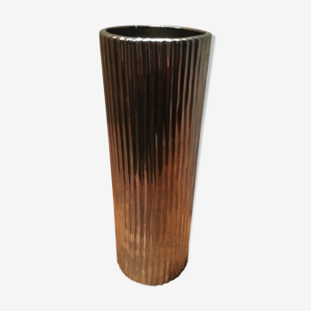 Vase en céramique couleur inox