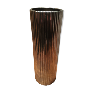 Vase en céramique couleur inox