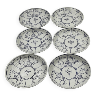 Set of 6 Boch Copenhague saucers