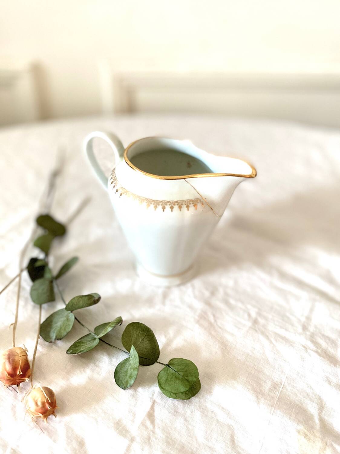 Fine porcelain milk jug from SOLOGNE France