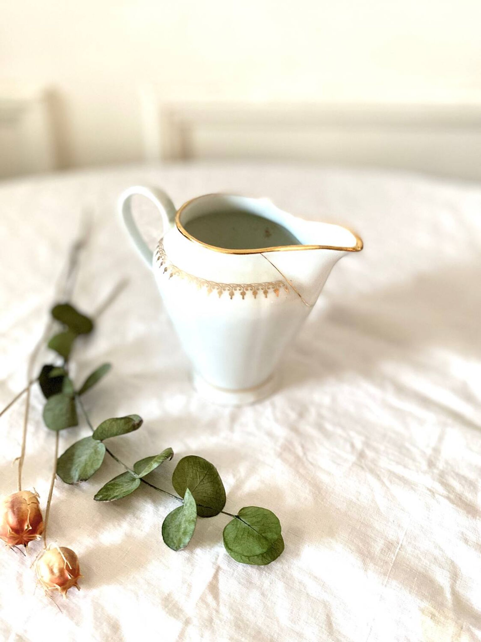 Fine porcelain milk jug from SOLOGNE France
