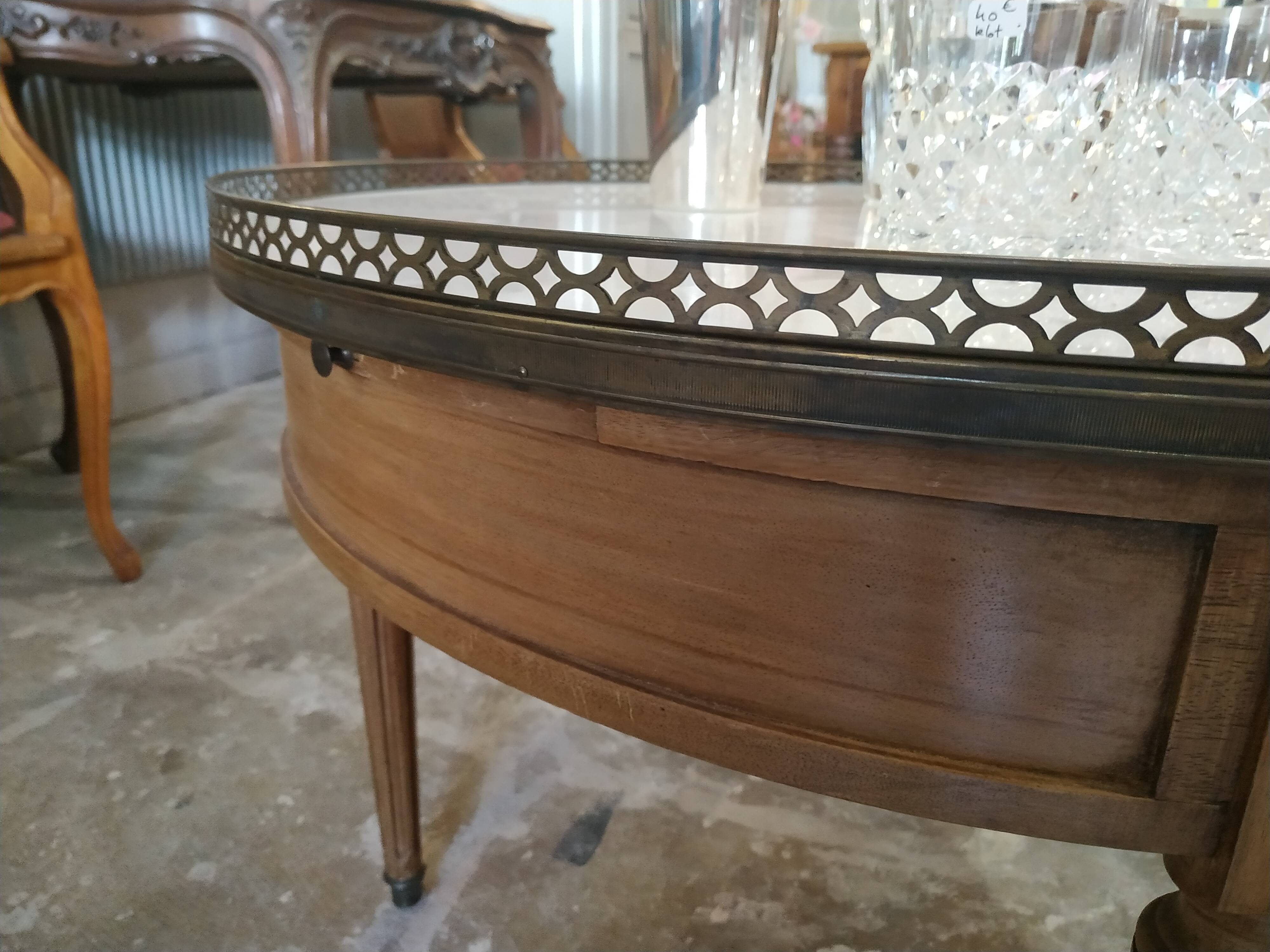 Table basse bouillotte en acajou