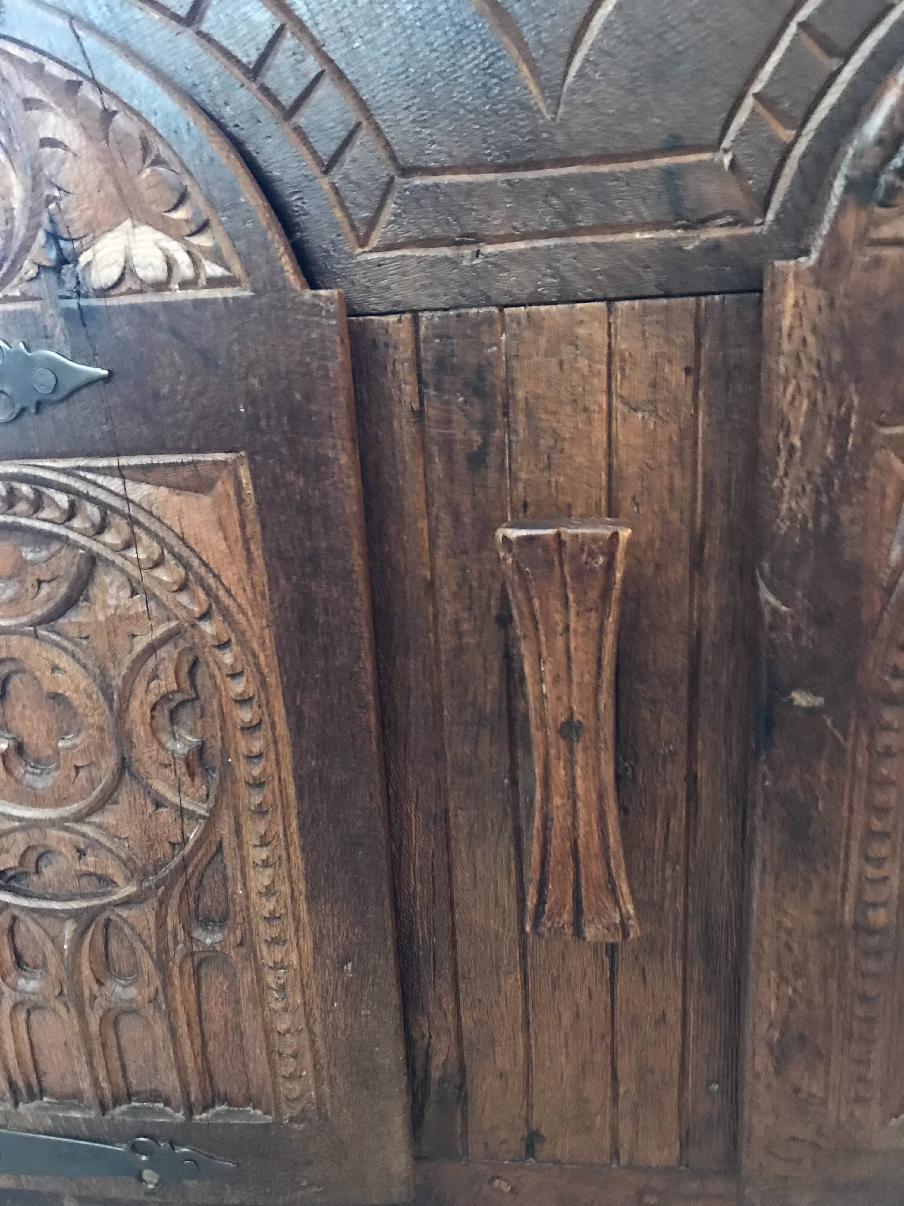 19th Century Neo-Gothic Sideboard / Chest in Solid Oak