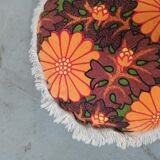 Round cushion year 70 vintage fringes