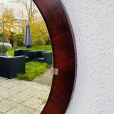 Round mirror in rosewood