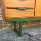 Scandinavian teak sideboard 3 drawers, 3 swing doors