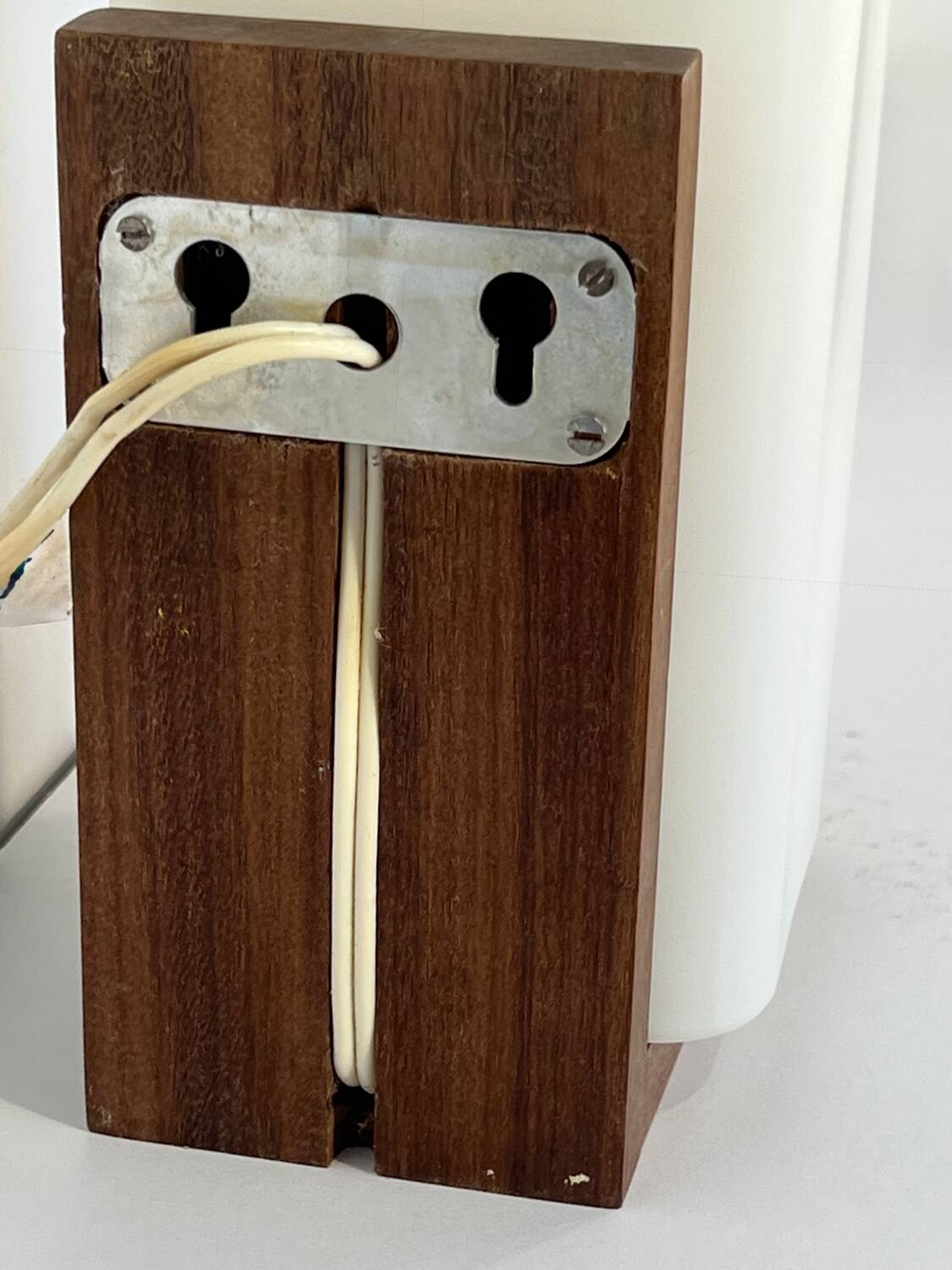 Scandinavian wall light in teak and opaline glass by Louis Kalff for Philips, 1968