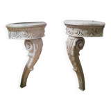 Pair of corner consoles in Louis XV style