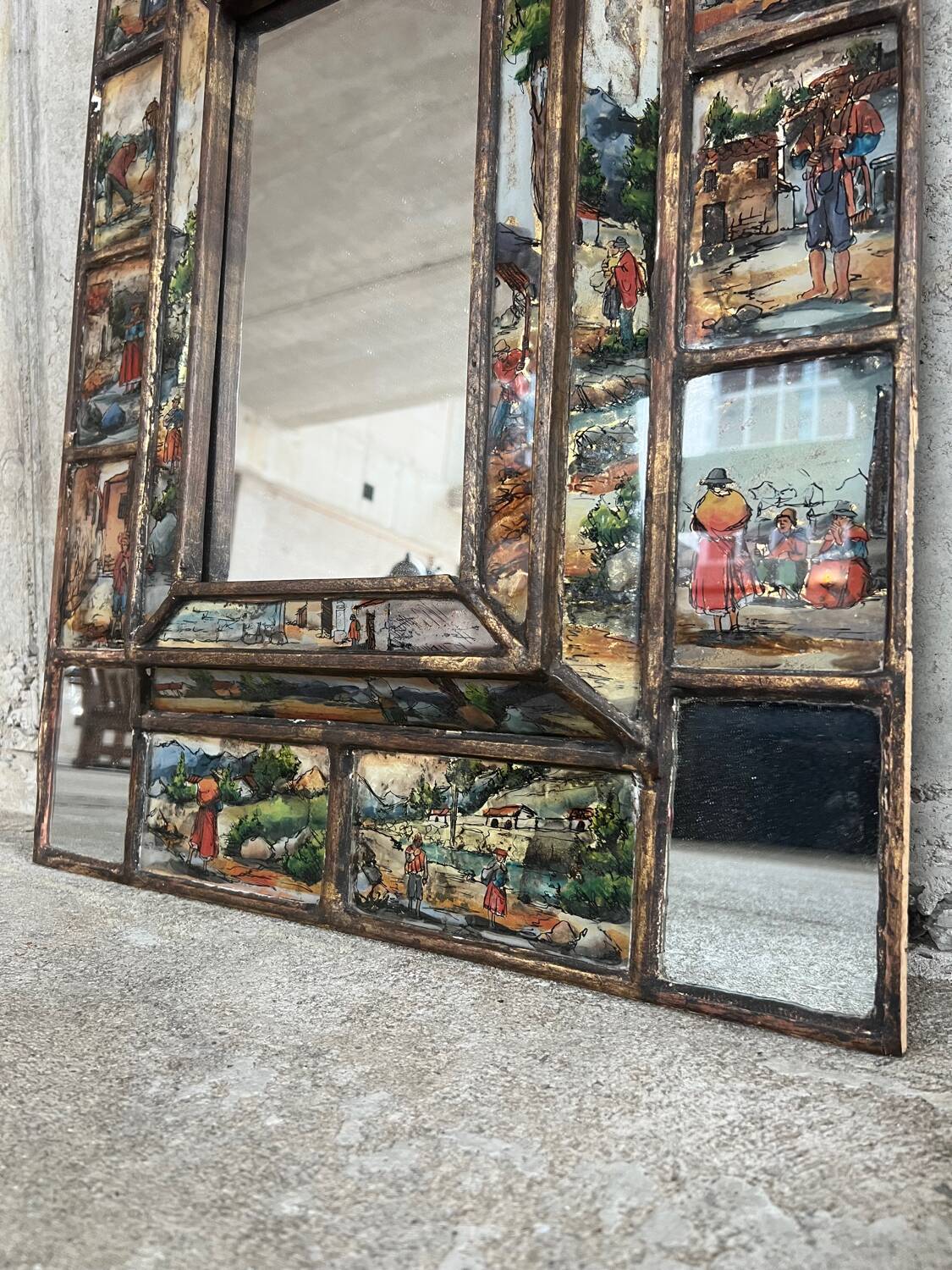 Handpainted Italian mirror