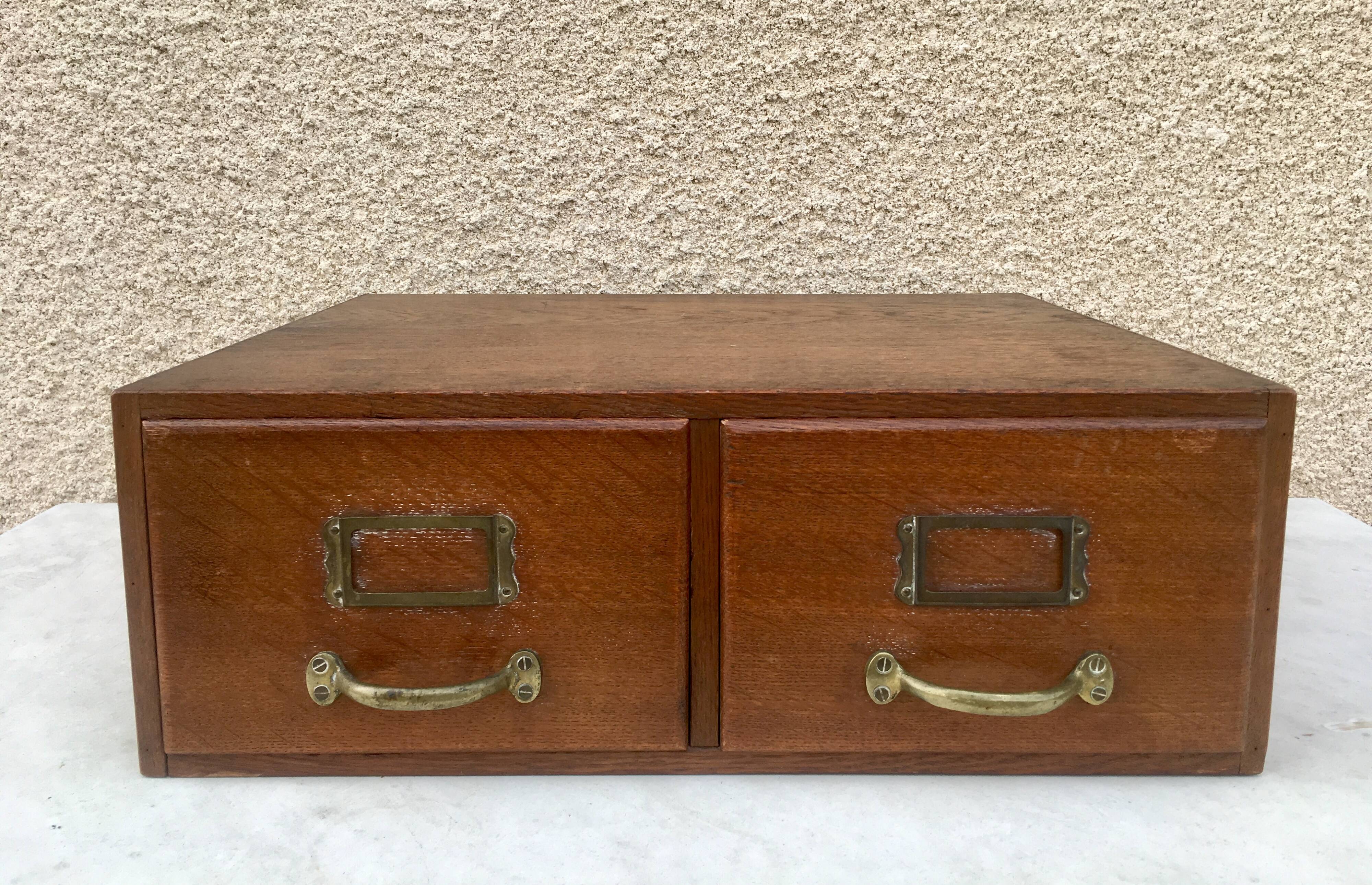 Old double drawer bookkeeper workbook