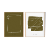 Pair of prints, abstract wall art set of two, 50x70cm
