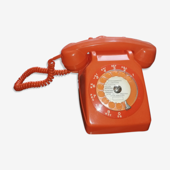 Téléphone, Socotel à cadran orange, vintage 1970