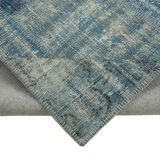 Hand-Knotted Anatolian Contemporary 176 cm x 243 cm Blue Patchwork Carpet