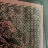 3 bird paintings in vintage Chinese cut paper