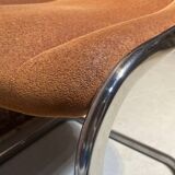 Suite of four Italian chairs in fabric and metal