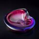 Sommerso pink and purple Murano glass tray by Flavio Poli