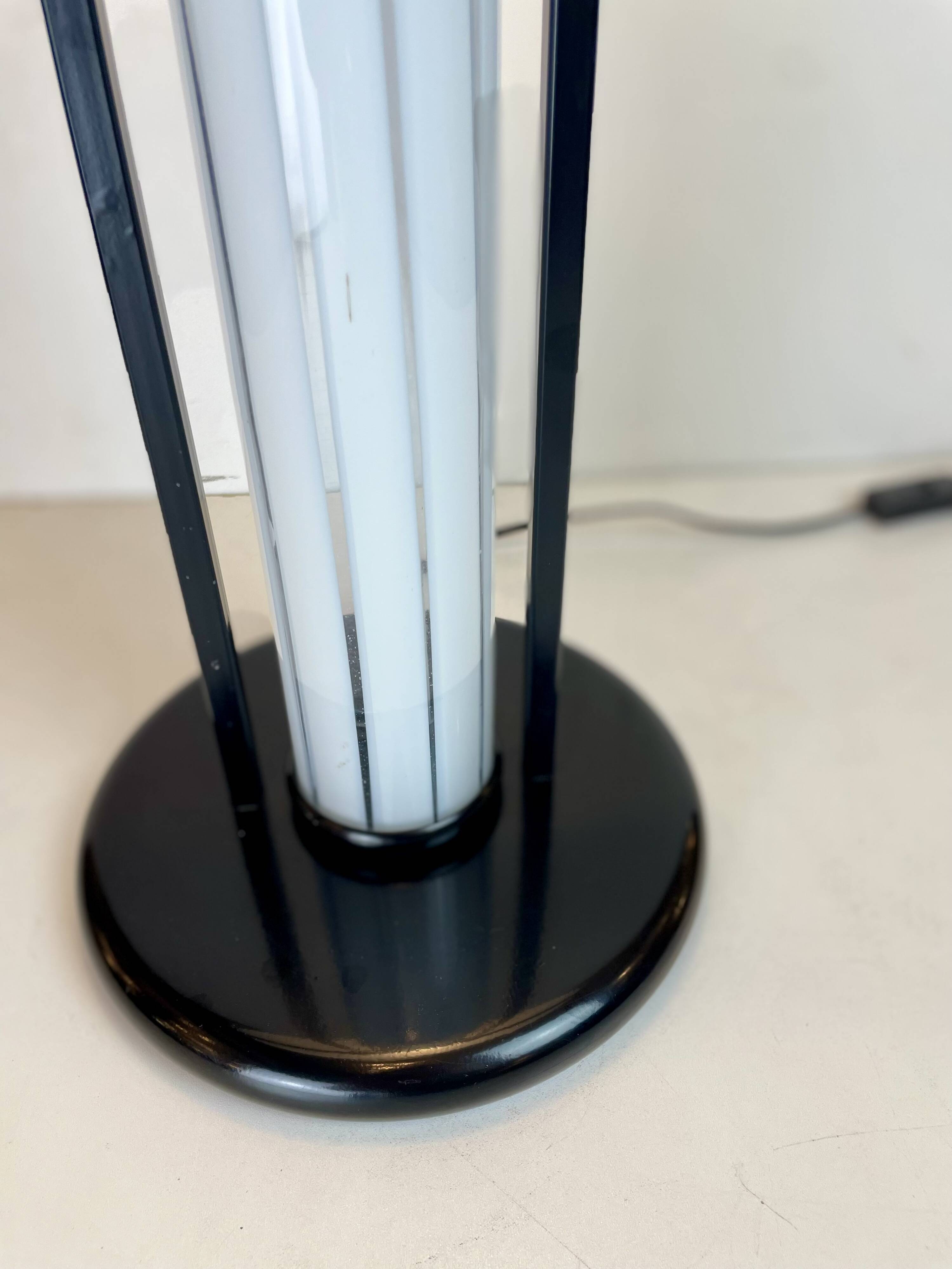 Post-Modern B&W Murano Table Lamps, 1980s