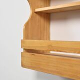 Pine wall-mounted sideboard, Les Arcs 1800, circa 1970