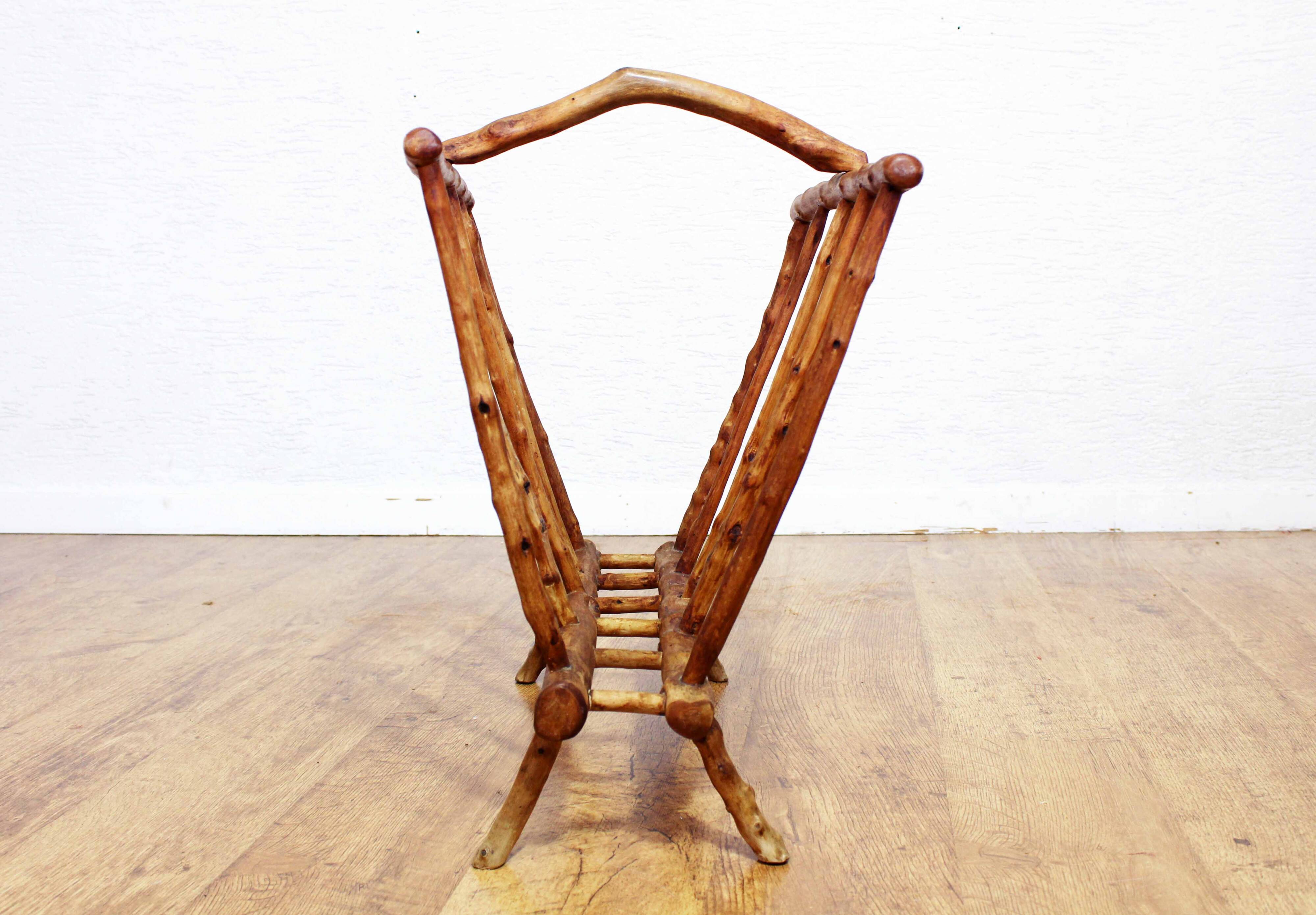 Brutalist wooden magazine rack 1950