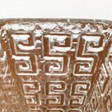 Large Finnish glass block vase from the mid-century by Tamara Aladin for Riihimäki, 1960s.