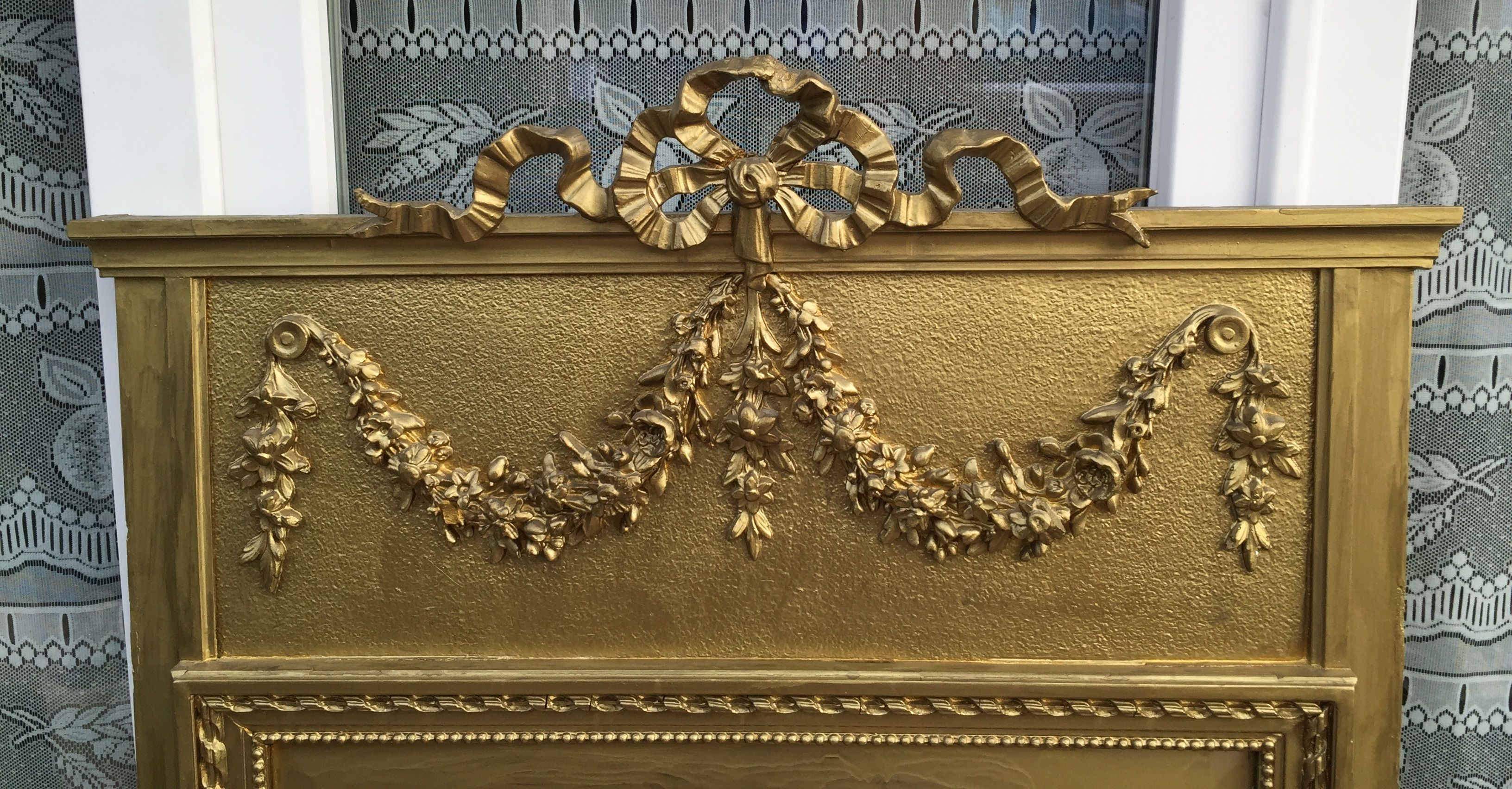 Bevelled mirror old fireplace overmantel 132x79cm