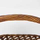 Old woven wicker shopping cart