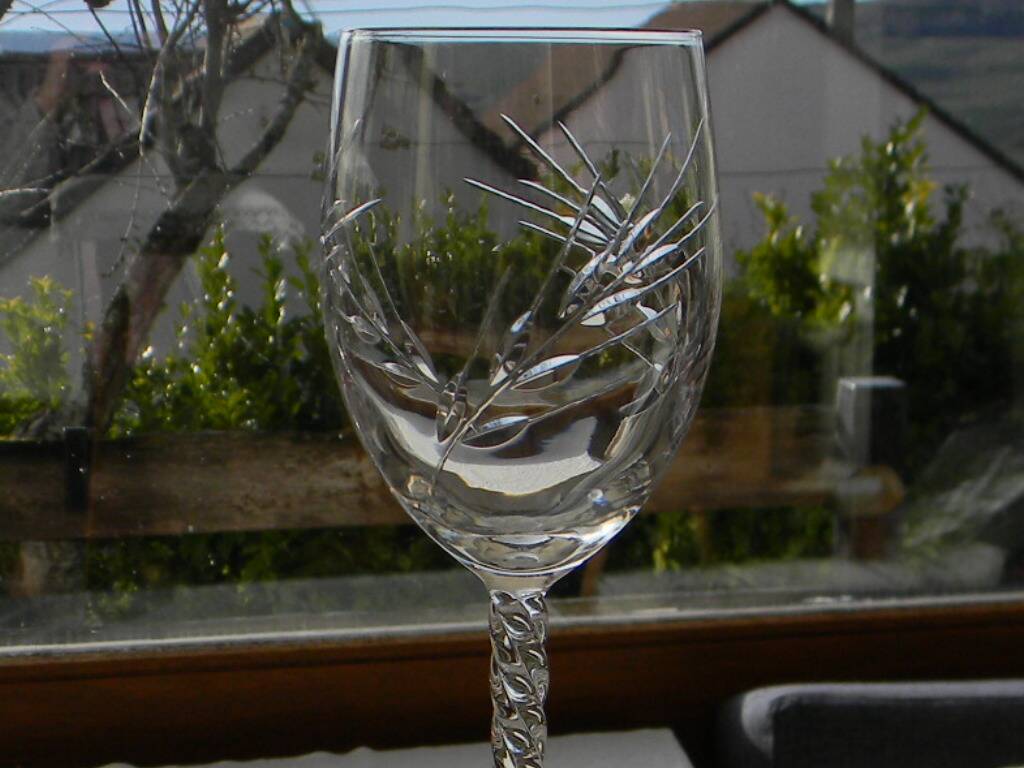 6 crystal water glasses from ARQUES. Epi Fleury model.