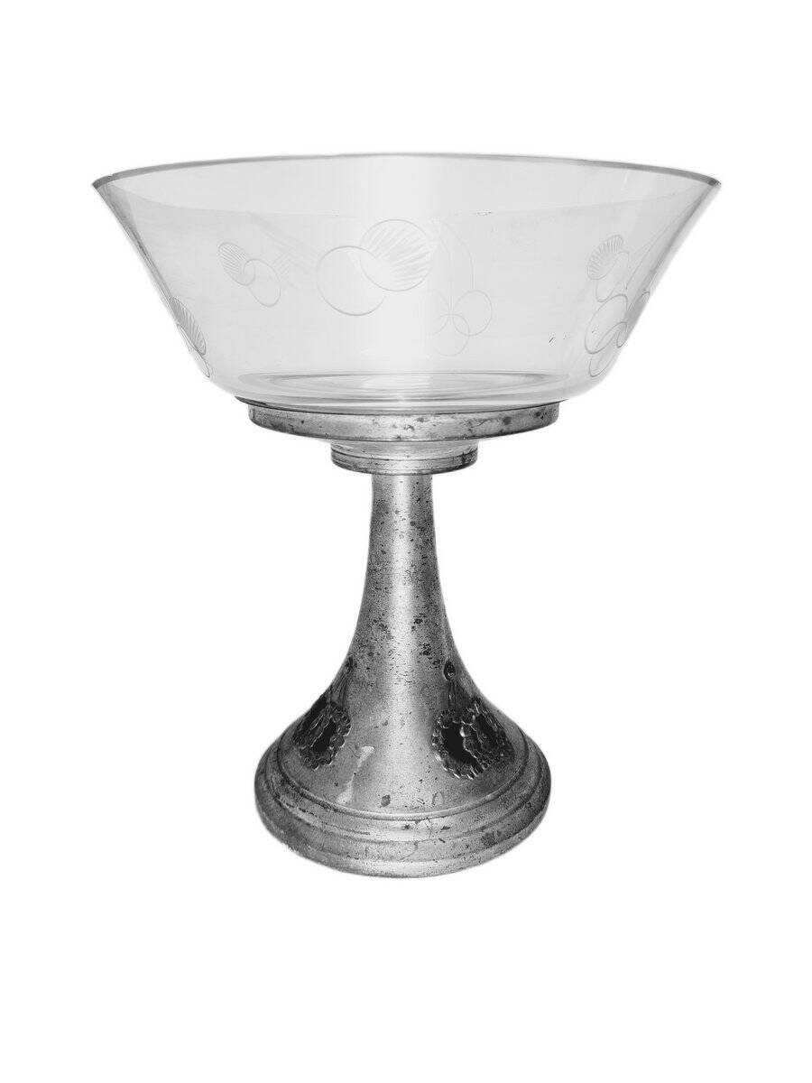 Bol Art Nouveau sur pied, Tchécoslovaquie, années 1900.