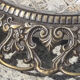 Plafonnier laiton mordoré ciselé et verre pointe diamant, années  40