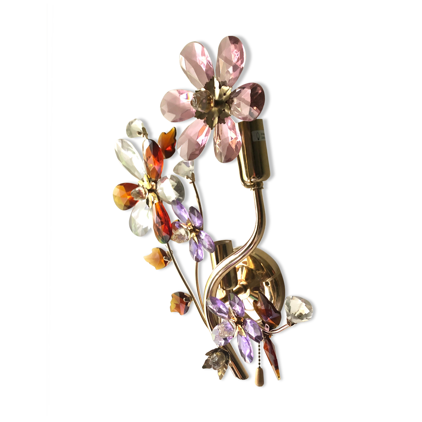 Large wall lamp flowers glass Murano 1970