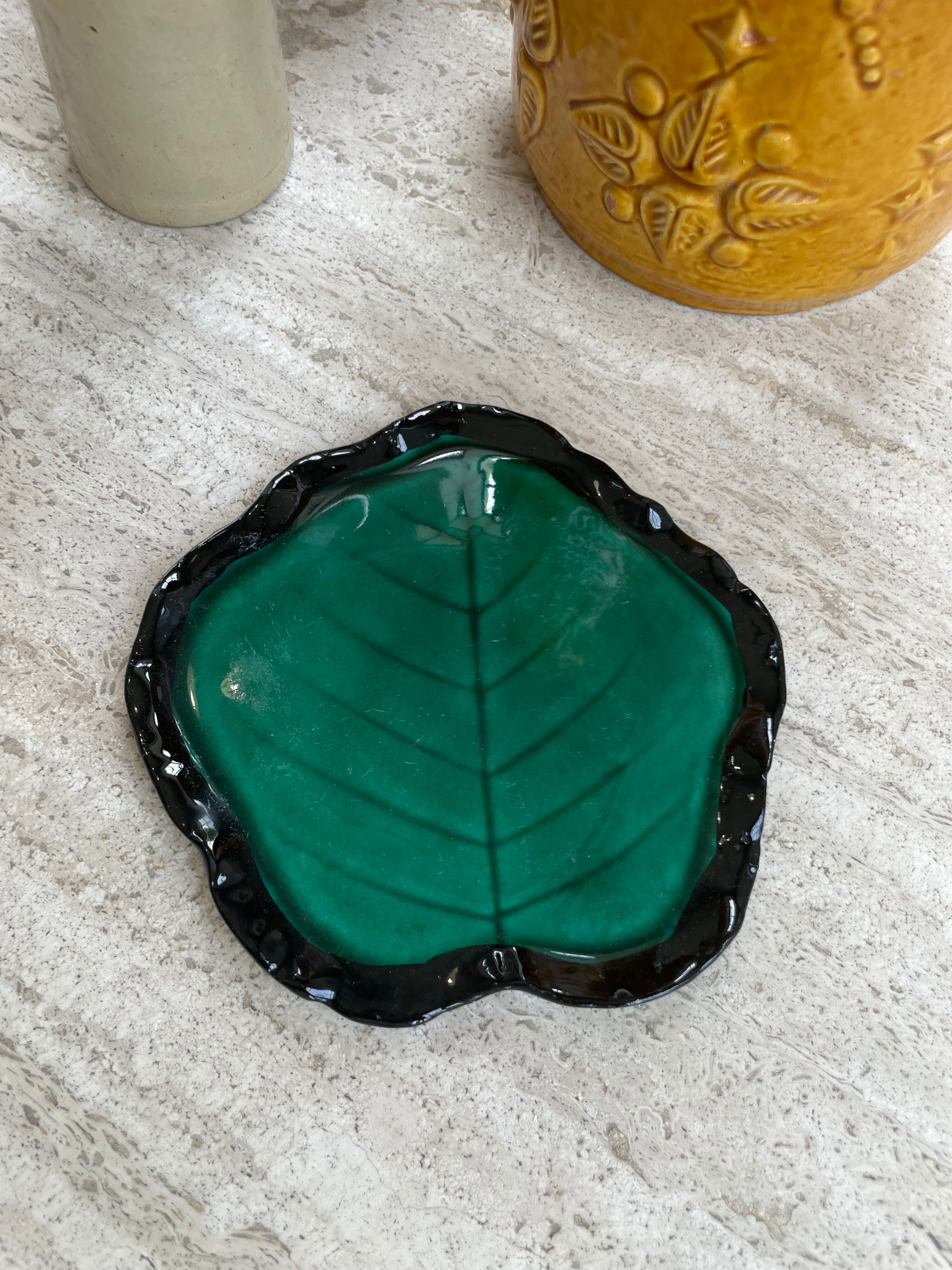 Small green ceramic dish