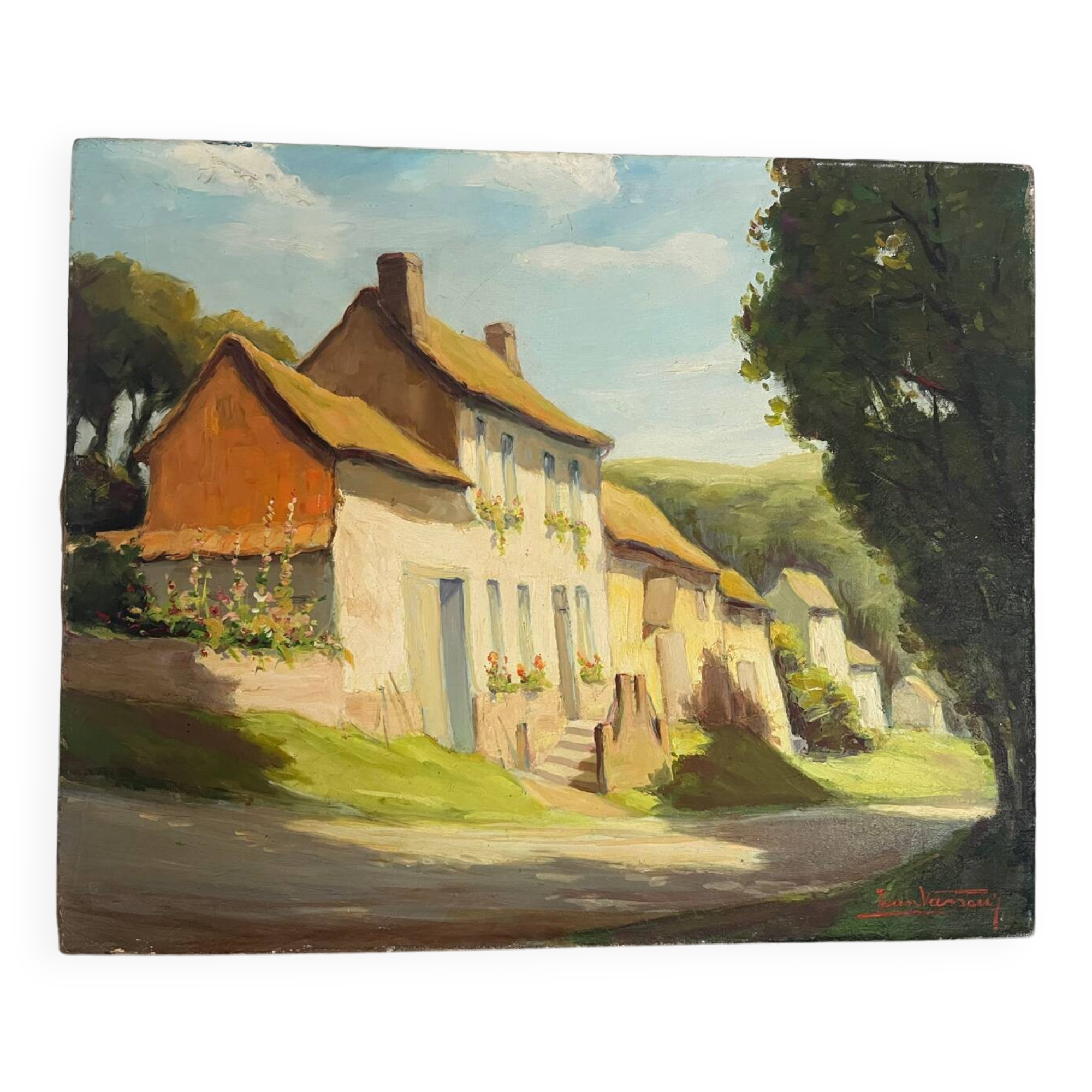 Sortie du village de Thoix, signée Jean Vasseur