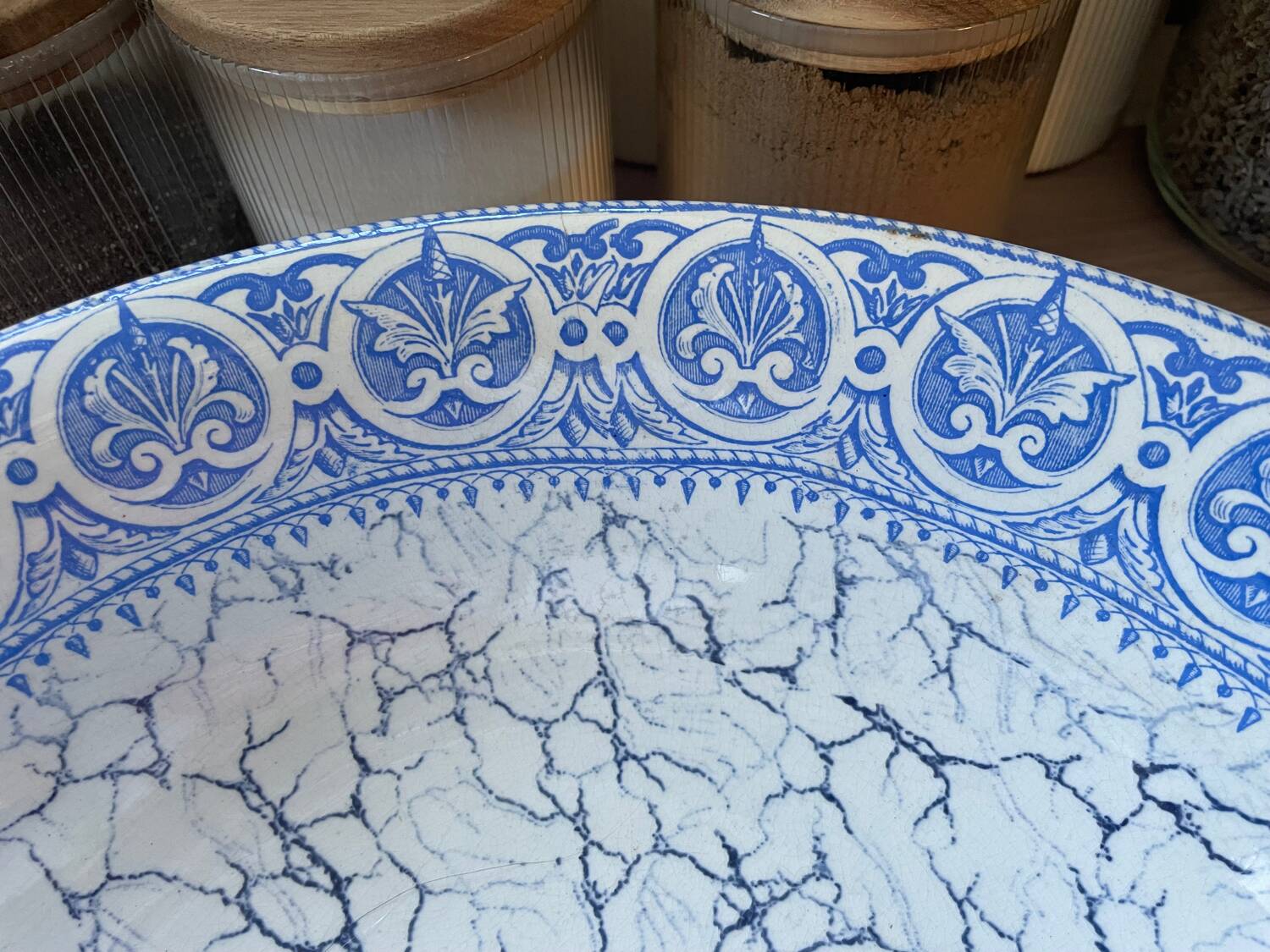 Old hollow iron earth dish J.Vieillard