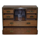 Military commode in solid oak and brass circa 1880