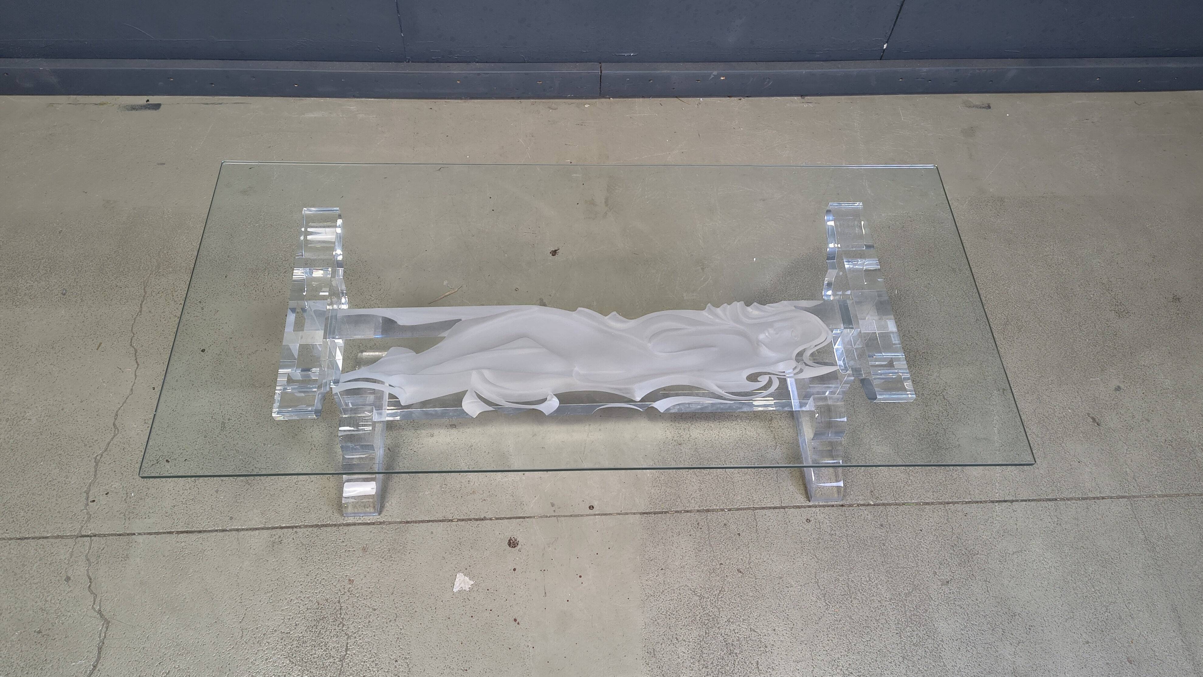 Acrylic coffee table by Fabian Art, 1980s