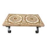 Table basse céramique et fer forgé