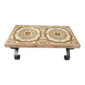 Table basse céramique et fer forgé
